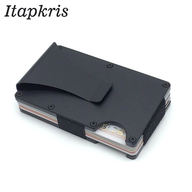Carbon Fiber Metal Credit Card Holder Rfid font b Wallet b font Blocking Portable ID Card