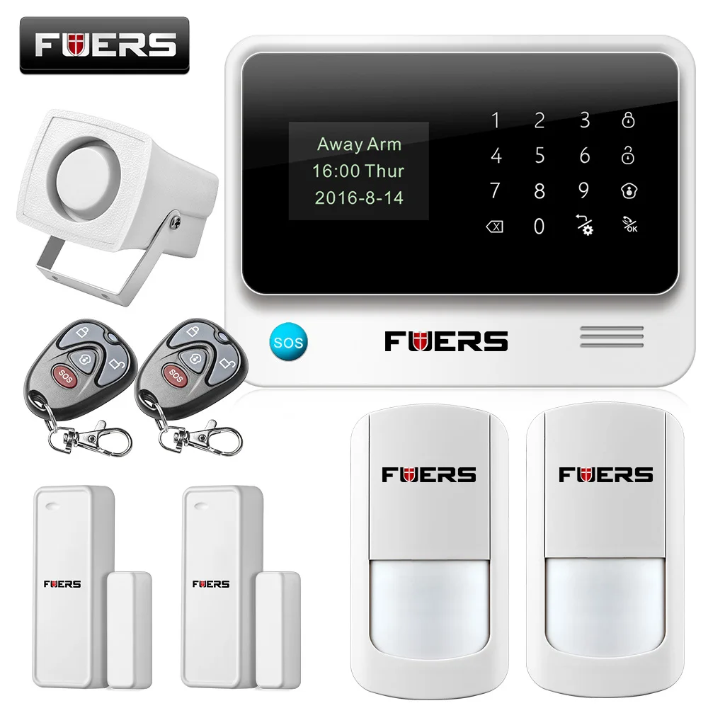 

FUERS G90B WIFI GSM Wireless Home Business Burglar Security Alarm System APP Control Siren RFID Motion Detector PIR Smoke Sensor