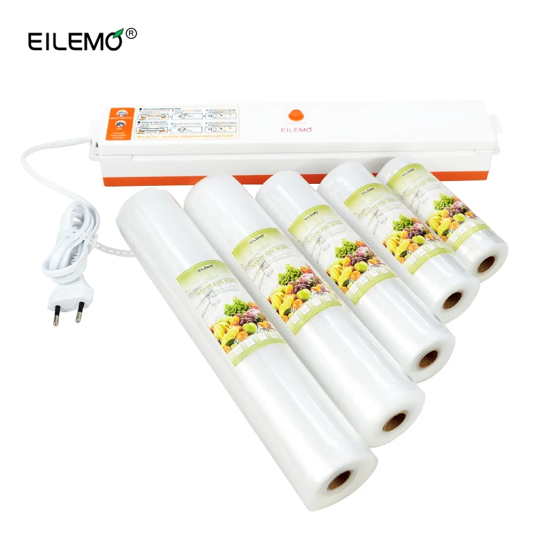 

EILEMO Vacuum Sealer Packing Machine 15pcs Vacuum Bags for Food and 5 Rolls Bags(12X500cm,15X500cm,20X500cm,25X500cm,28X500cm)