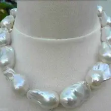 Реал огромный ааа южного моря белый барокко жемчужное ожерелье 1" 18- 25 мм ювелирные изделия кристалл женщин