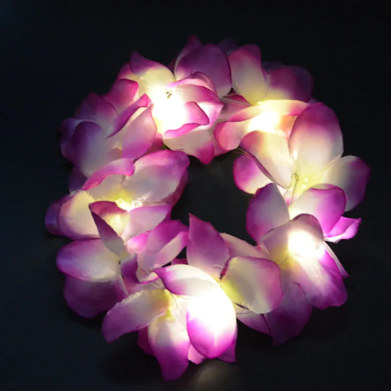 2018 woman girl kids led light blinking hawai flower hula lei