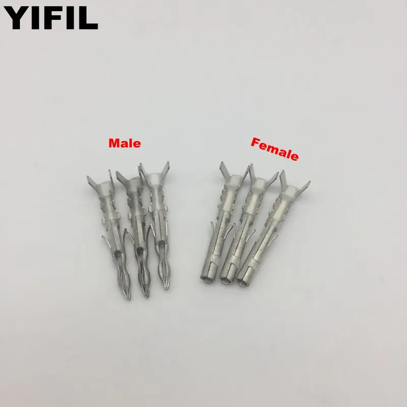 

100pcs/lot Male And Female Crimp Terminals (Pins) For Weather pack Weatherpack Connector Plug Socket Housing