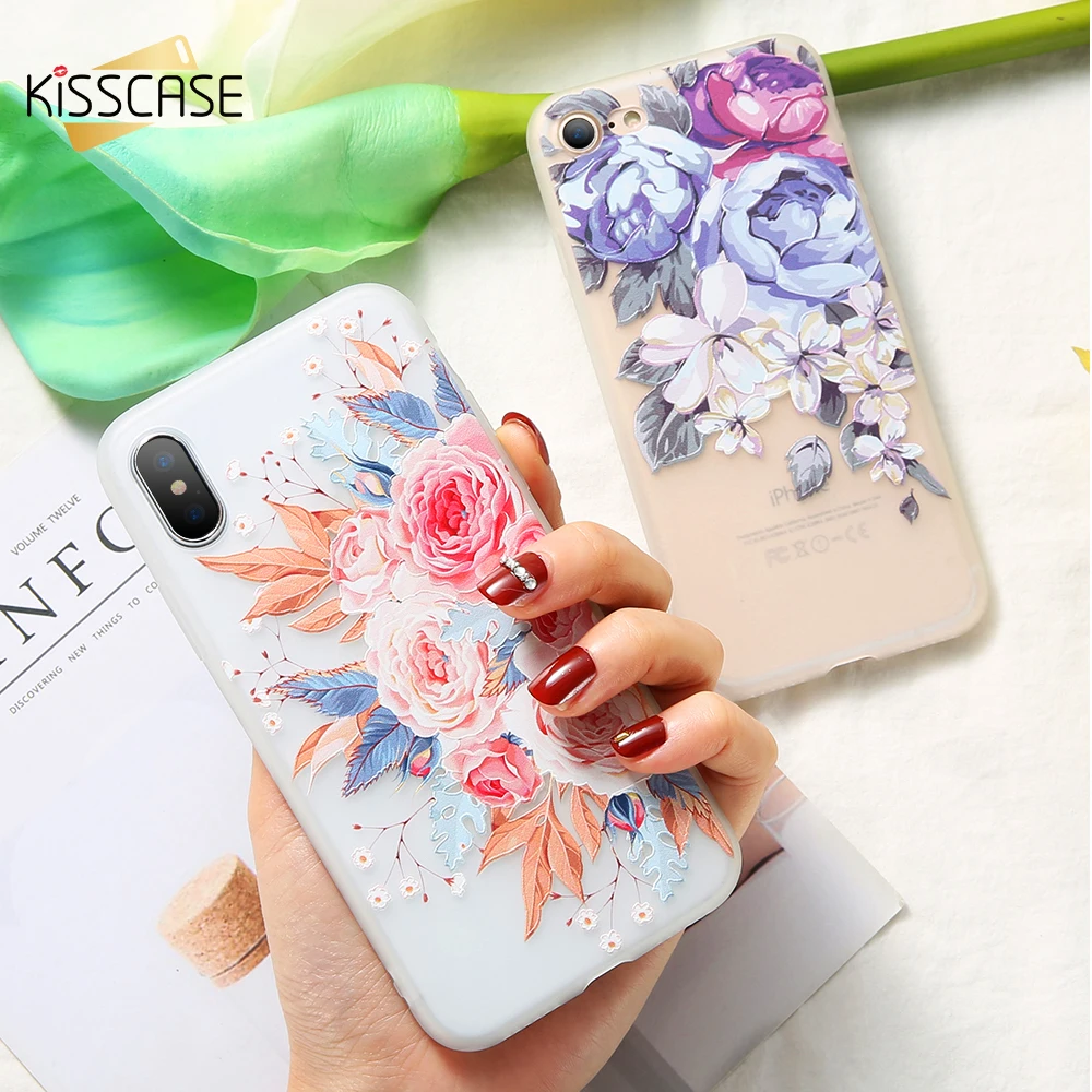 KISSCASE 3D Flower Case For Xiaomi Redmi Note 6/6Pro 4X/4A 5A 5 plus Relief Silicon 4 4X MI A1 A2 8 |