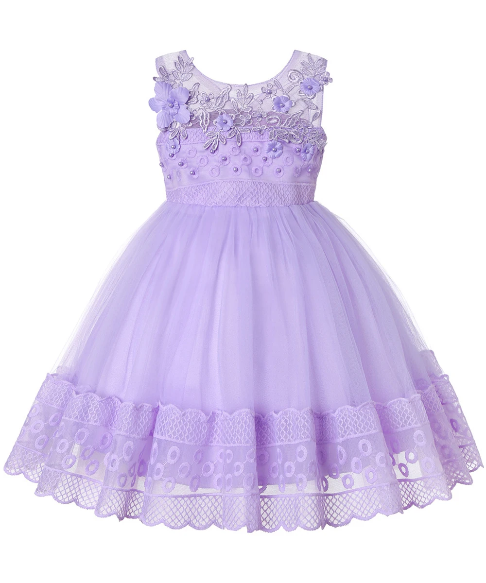 Милое платье принцессы длиной до колена; платье с цветочным узором для девочек; коллекция года; Детские нарядные платья с кружевами и бусинами; элегантные вечерние платья для девочек