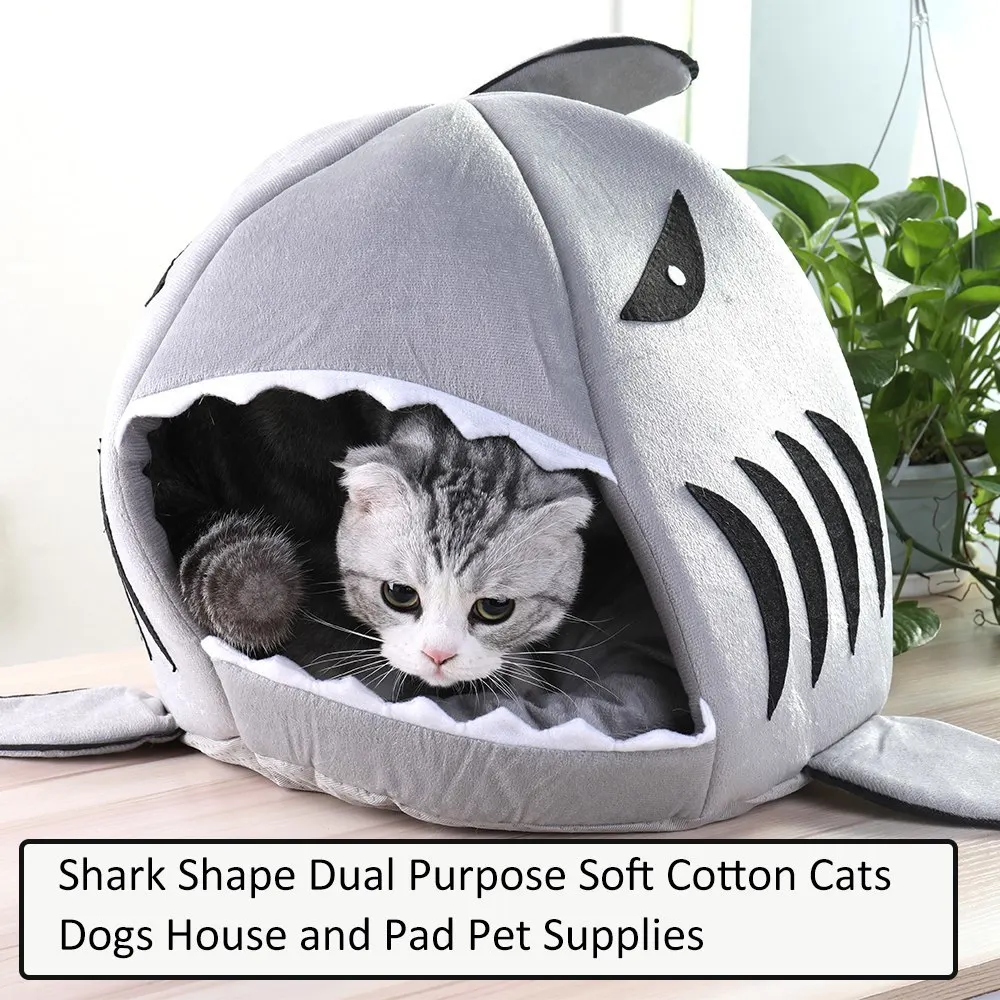 Мягкий домик для собак для домашних животных Dod Cat Shark в форме домика двойного назначения мягкий хлопковый коврик для собак Конура коврик для домашних животных продукт
