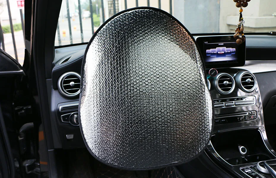 Двойной сгущенный алюминиевый фольга анти горячий автомобильный руль автомобиля солнцезащитный козырек крышка