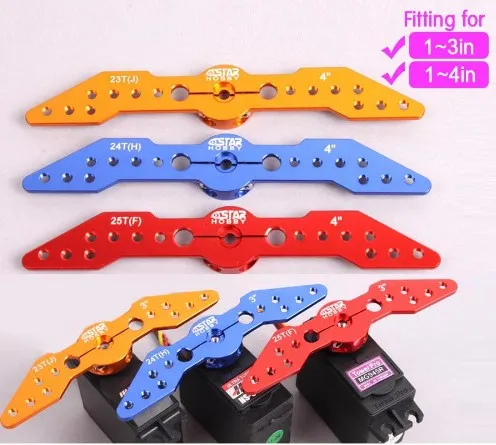 

CNC Aluminum Alloy Full 25T Servo Arm/ Double Servo Arm 3inch 4inch Fitting for Futaba Servos