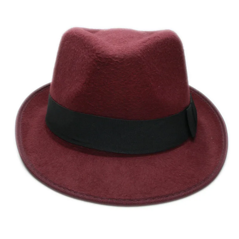 LUCKYLIANJI Retro Hard Felt Women Men Fold Wide Brim Billycock Sag Top Bowler Derby Jazz Fedora Panama Casual Hats (Size:57cm) cream fedora hat