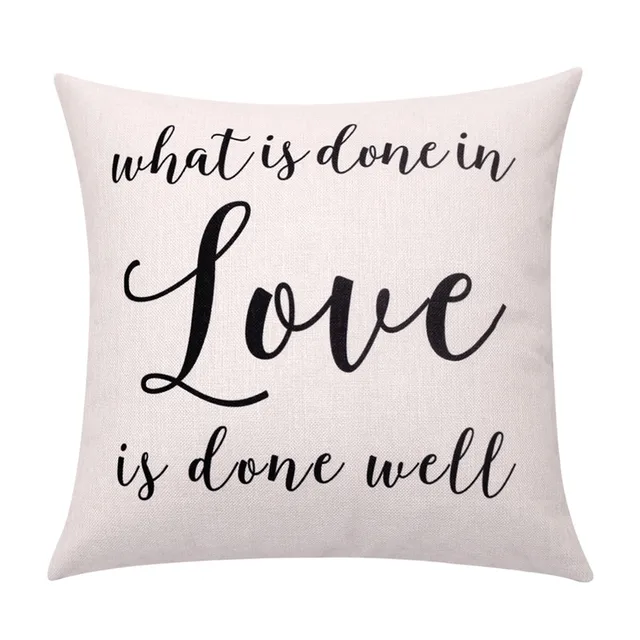 Love Quote Cushion Cover Pillow with Words Throw Pillow Cover Letter