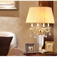Лидер продаж в европейском стиле D500mm H900mm Золотой Хрустальный Настольный светильник Настольная лампа свадебный канделябр для настольной лампы AC гарантировано