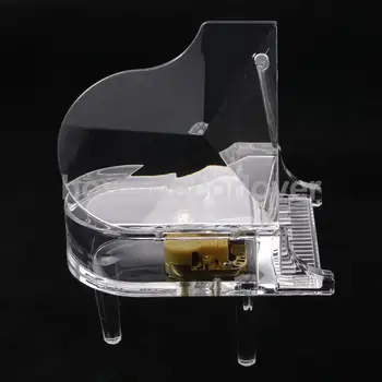

Clear Acrylic Piano Music Box Wind Up Music Box Desk Decoration Castle in the Sky Crafts Gift Birthday Christmas Gift