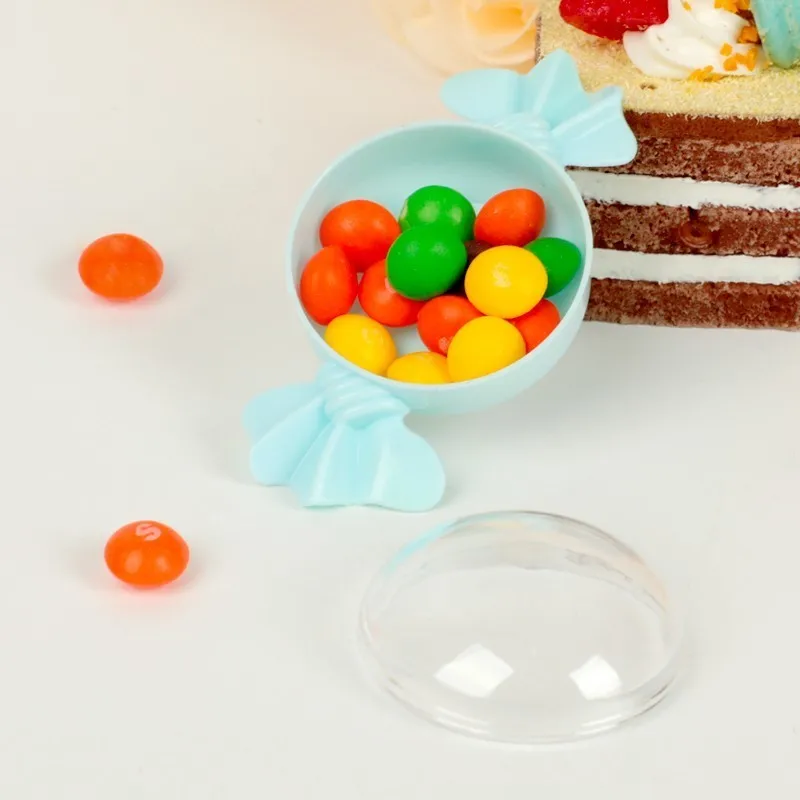 12 шт./лот пластиковые конфеты форма коробка для конфет прозрачный круглый шоколадный подарок упаковочные коробки день рождения, детский душ Свадебные украшения