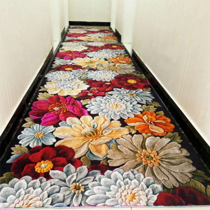 Long 3d Hallway Stair Carpet Tapis Salon Floor Carpet balcony Hotel dywany ковровая дорожка tapis mariage For Sale