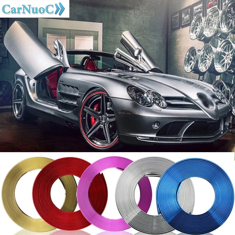 

8M Car Wheel Rim Stickers Tuning Trend Vehicle Wheel Rim Protector Tire Guard Line Rubber Moulding Car styling
