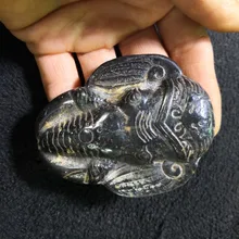 Китайская Красная горная культура коллекция метеорит резьба фигура кулон