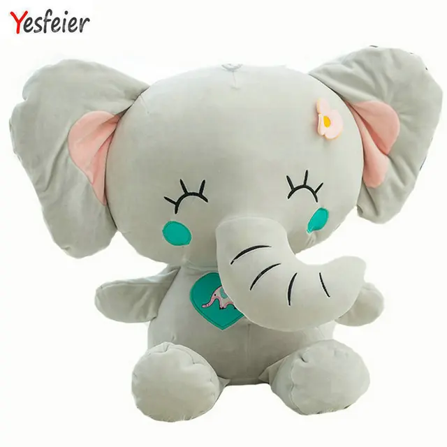 yesfeier cute elephant plush toy stuffed down cotton soft elephant
