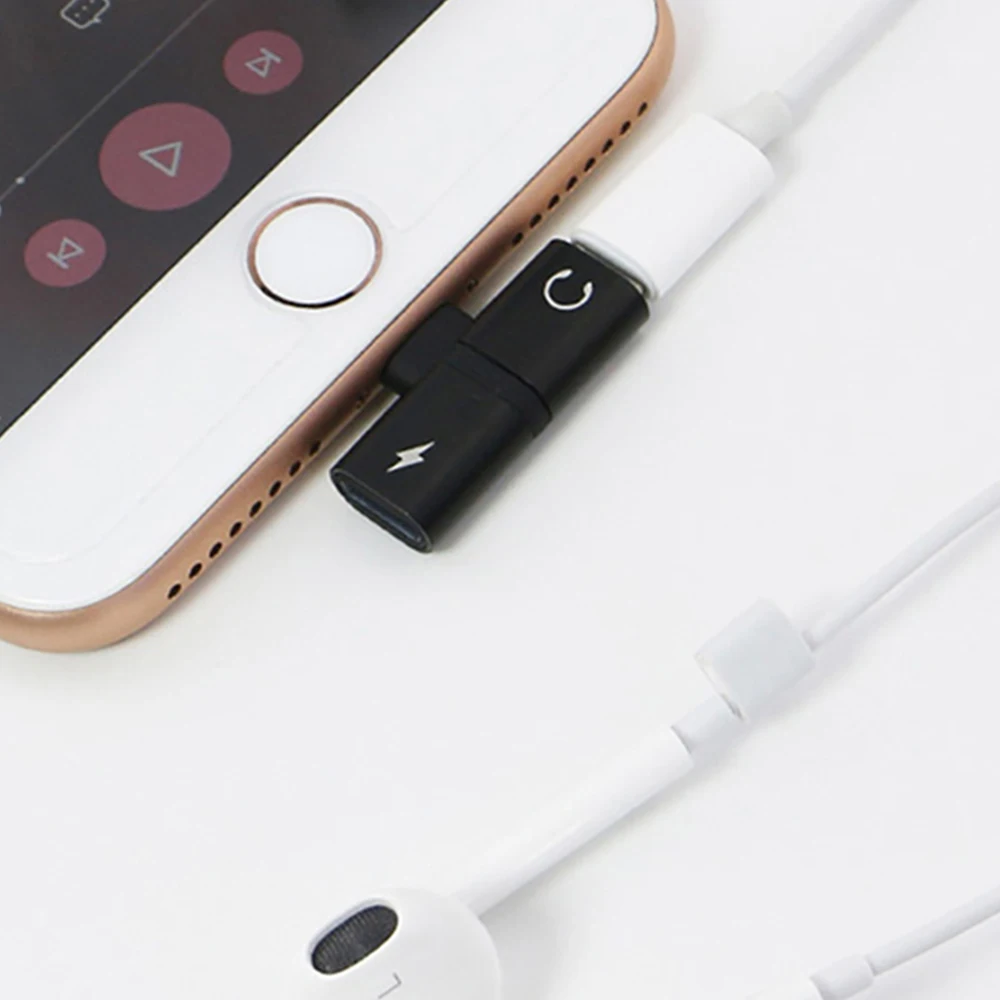 For Apple Audio Charging Listening Calling Connector for Iphone X 8 7 Plus XS XR Lighting Headphone Adapter AUX Splitter For Apple Audio Charging Listening Calling Connector for Iphone X 8 7 Plus XS XR Lighting Headphone Adapter AUX Splitter