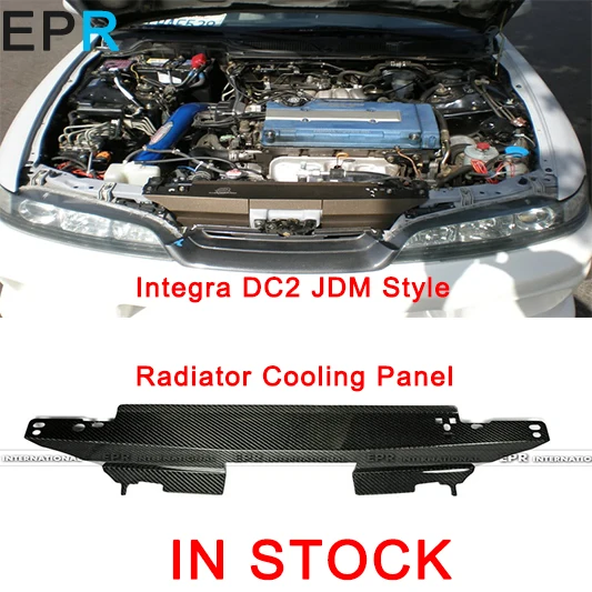 Integra DC2 JDM Style Carbon Fiber Radiator Cooling Panel For Honda Glossy Fibre Engine Cover Accessories | Автомобили и
