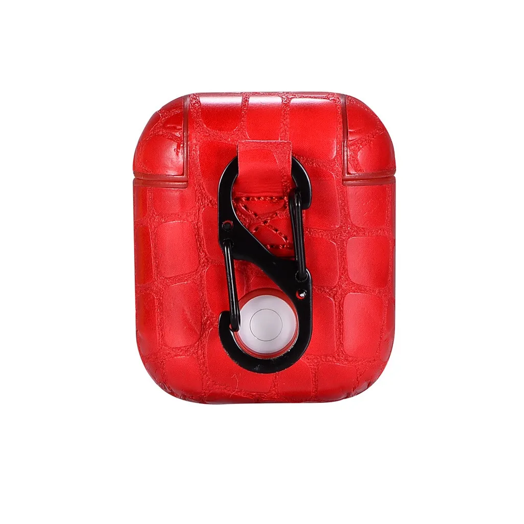 BINMER ударопрочный чехол для AirPods Чехол кожаный защитный чехол для Apple гарнитура для AirPods чехол s с карабином L0418