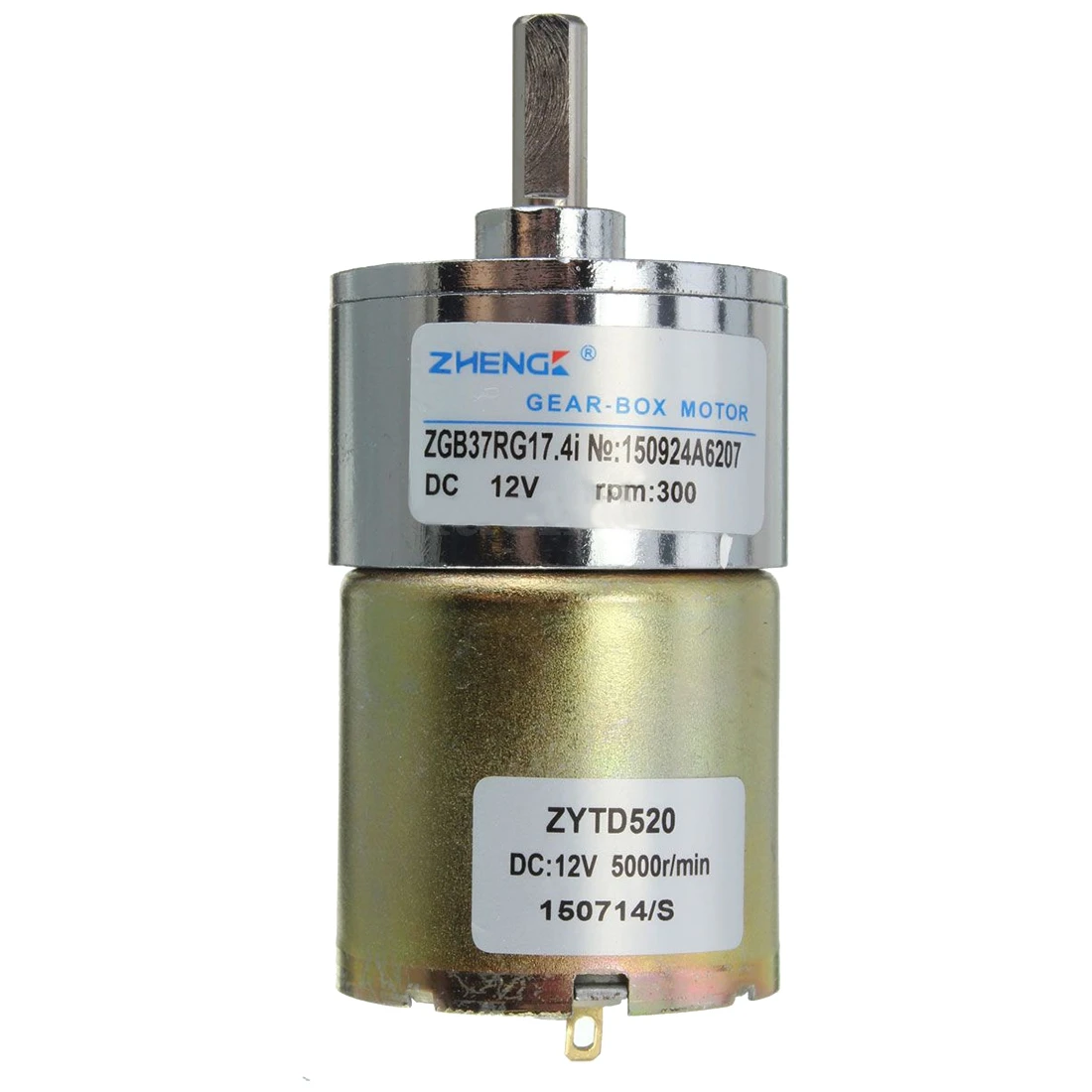

ZHENGK 12VDC Electric Motor 300 RPM High Torque Gear Motor Speed Control 5W