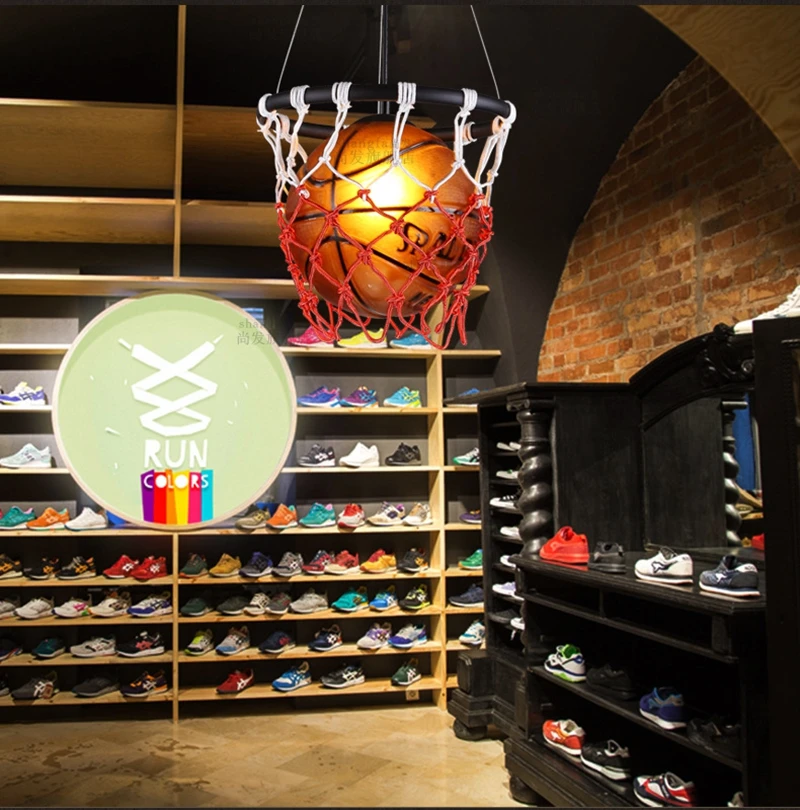 Creative Retro American Style Basketball Theme  Counter Art Decoration for Stadium Chandelier Restaurant Bar Boy Bedroom (3)