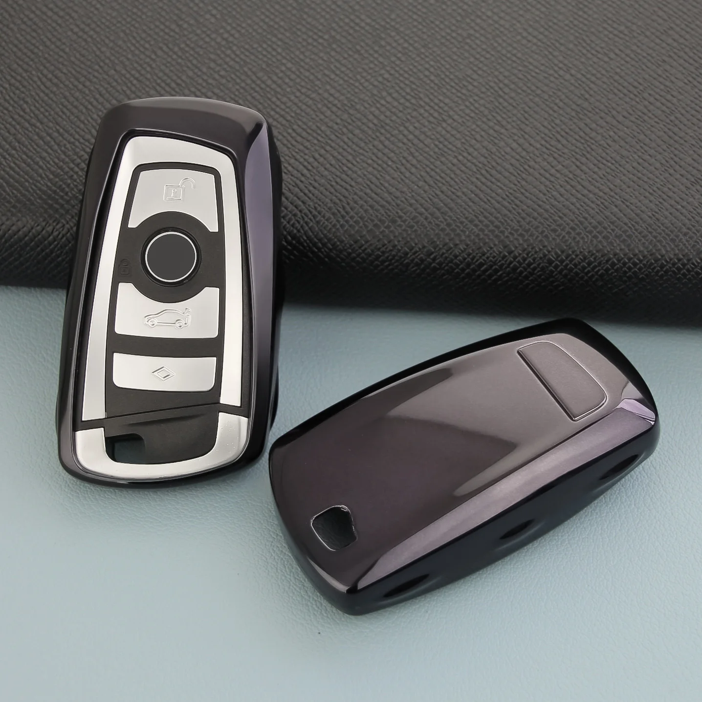 

For BMW 1 2 3 4 5 6 7 Series X3 X4 Black Soft Key Case Cover Fob Holder Accessories F20 F22 F30 F31 F34 F36 F10 F07 F01 F25 F26
