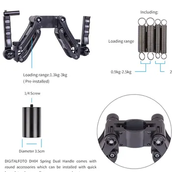 

Dual Handle Grip Handheld Handlebar Kit, Extension Stand Mount Holder 4th Axis Gimbal Stabilizer Compatible DJI Ronin S
