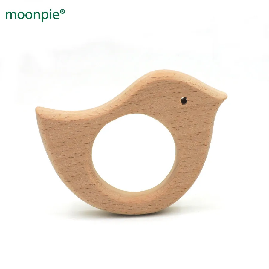 

20pcs x 70mm Organic beech wood CHARM BIRD Ring teether nursing toy 2.75 inch DIY fitting Handcrafted baby boy gift EA52