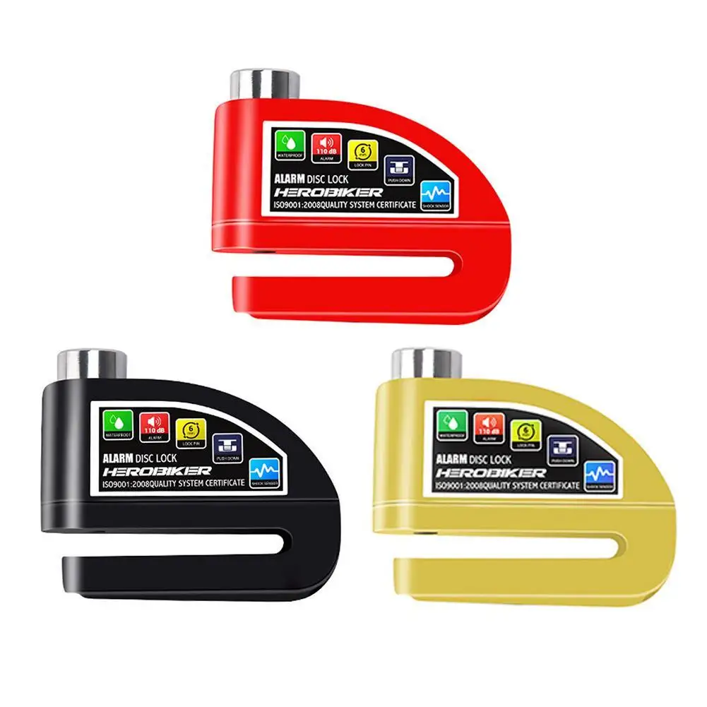 

Motorcycle Disc Brake Lock Motorcycle Bicycle Security Alarm Anti-Theft Brake System Water Proof Lock for Herobiker