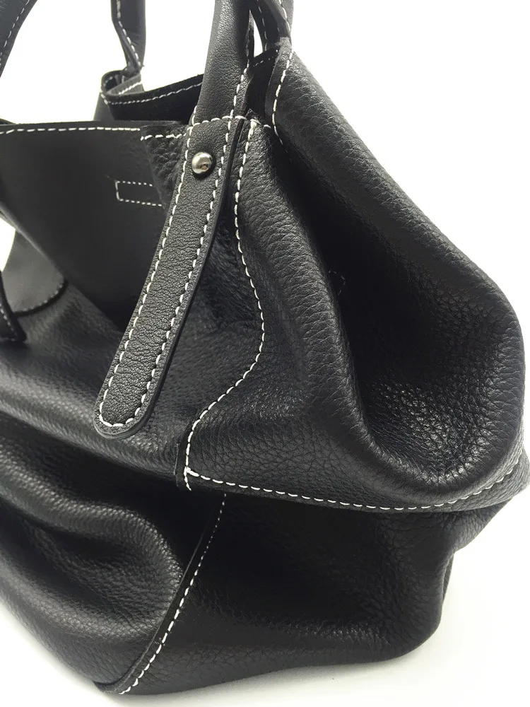 Сумки натуральная мягкая натуральная кожа сумка-мешок женская сумка-тоут брендовые сумки через плечо женская высококачественная черная сумка-мессенджер Женская