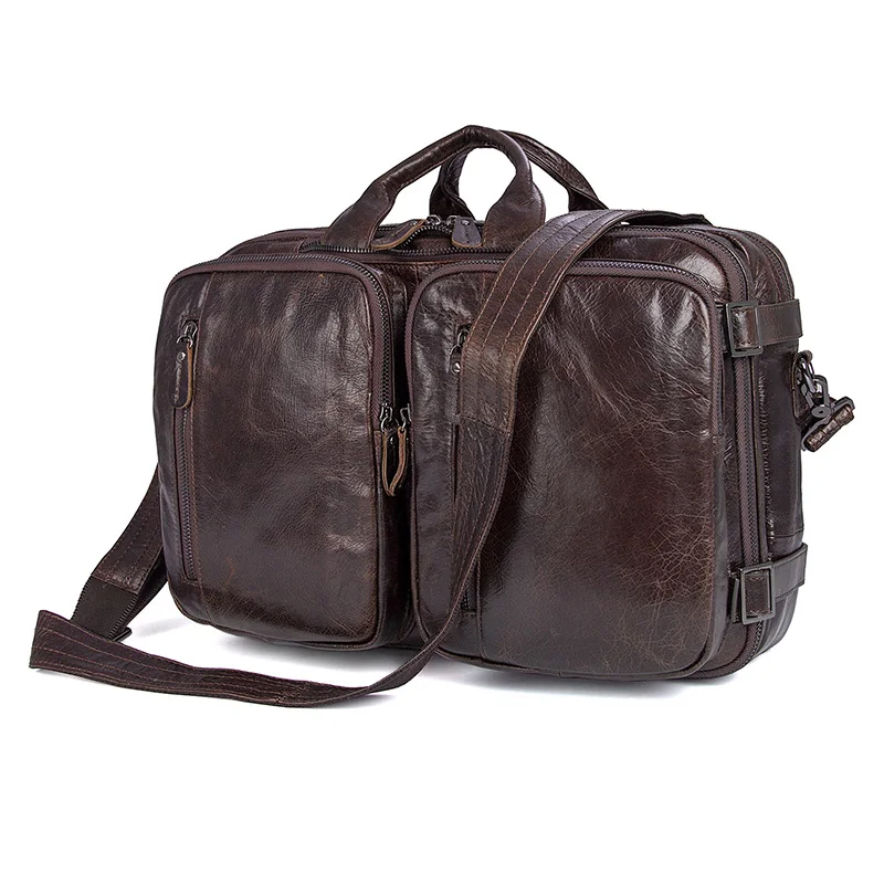 

Augus Large Capacity Office Briefcase Shoulder Bag Genuine Leather Men's Handbag Portfolio Bag 7014C-2