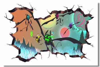 

Custom Canvas Wall Paintings Rick & Morty 3D Poster Rick And Morty Wallpaper Anime Wall Sticker Mural Dining Room Decals #0148#