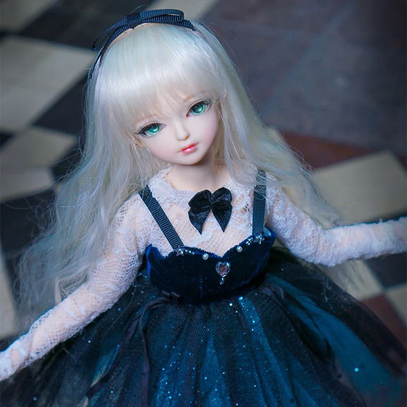 

Fortune Days 1/4 MMGIRL BJD doll joint body with makeup reborn girls eye New blue star princess dress 45CM toy doll gift.