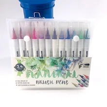 24 цвета Премиум маркеры софтсет Вода цвет кисть для рисования, ручка эффект лучше всего для цвета ing книги манга комиксов каллиграфия