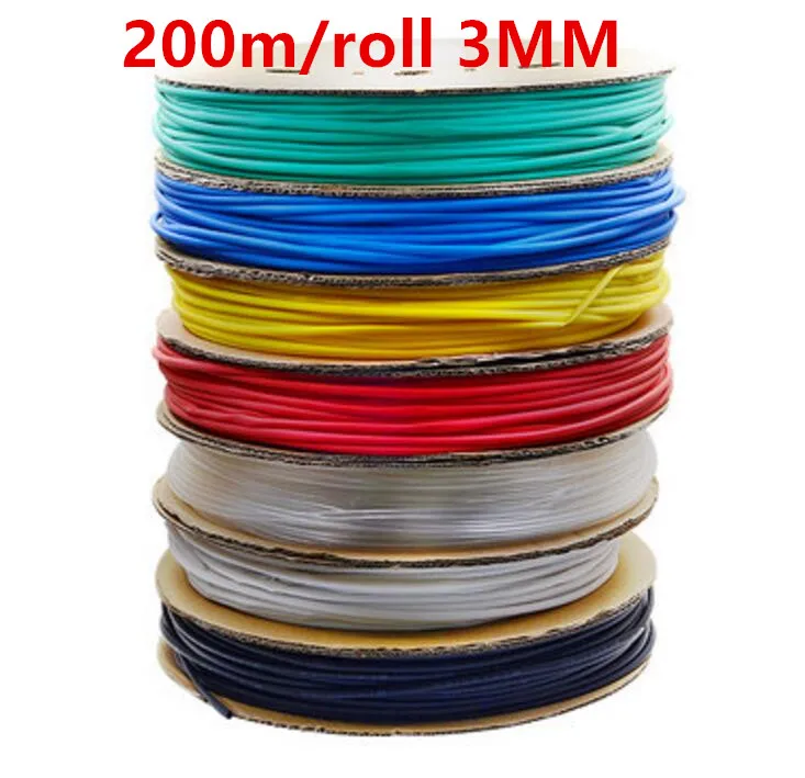 200m/roll 3MM Heat shrinkable tube heat shrink tubing Insulation casing