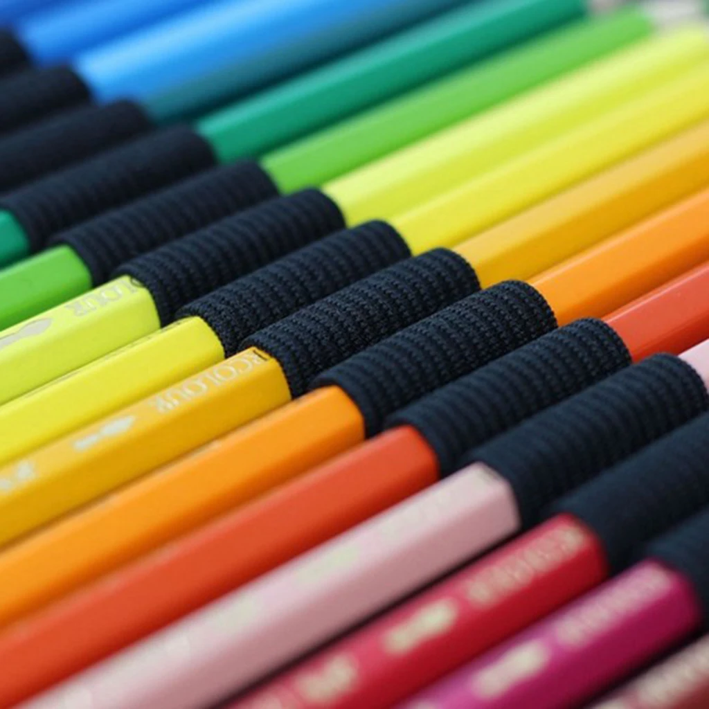 12/24/36/48/72 Hole Multi-Purpose Art Supplies Artist Kid Adult Colored Pencils Roll Up Bag Holder Canvas Pouch Storage Case Bag