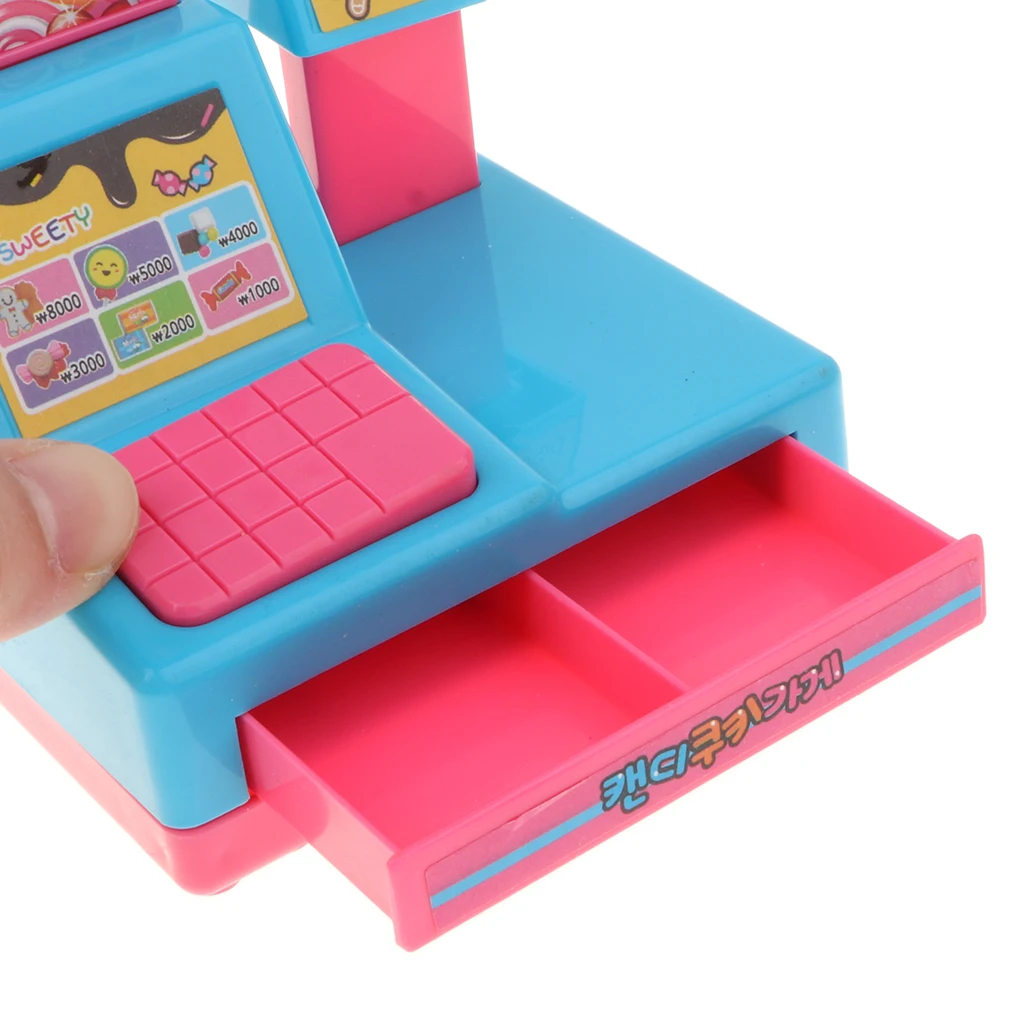 Eco-friendly material Simulation candyt Store Cash Register Playset  toys for Children`s Pretend Play Toy 