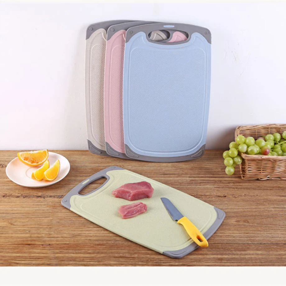 

Chopping Board Cutting Board Wheat Straw Fiber Enviroment-Friendly Antibacteria Heat Resistant 2-side In Use Kitchen Mat