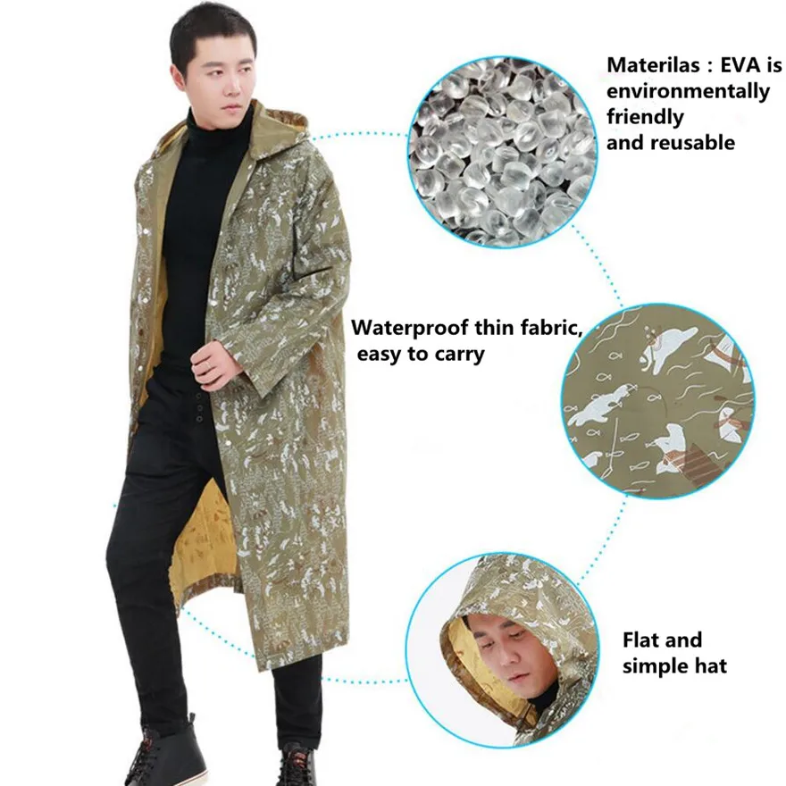 1.Waterproof Rain Coat Men Women Impermeable Raincoat Hooded Women Long Rainwear Men Poncho Raincoats Rain jacket