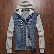 Denim Jacket men hooded sportswear Outdoors Casual fashion Jeans Jackets Hoodies Cowboy Mens Jacket and Coat Plus Size 4XL 5XL