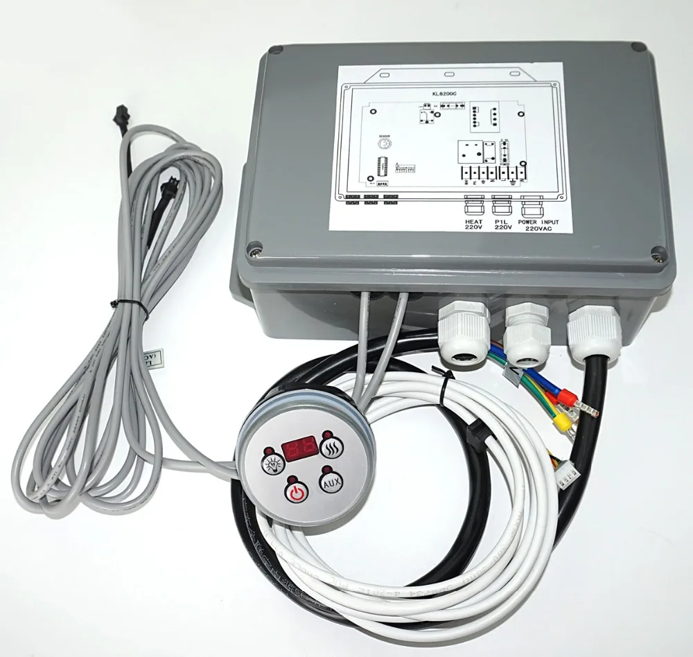 

simple hot tub system and spa control pack with LED light, heater and one jet pump control function