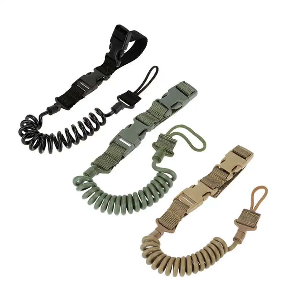 

Climbing multi-function tactical lanyard Gun rope Safety rope anti-lost outdoor army fan spring wear-resistant elastic keychain