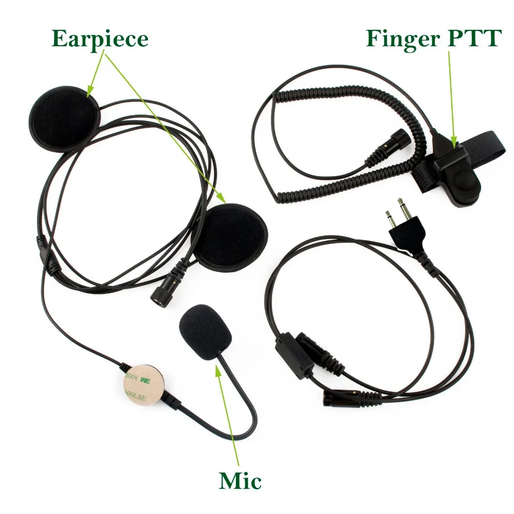 Motorcycle Helmet Headset Microphone for ICOM IC-F21 IC-F26 IC-IV8 IC-F3S Radios with Finger PTT New (1)