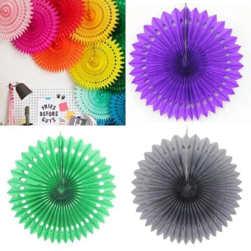 

1Pc 20cm/25cm/30cm Tissue Paper Fans Honeycomb Pinwheels Hollow Hanging Flowers Birthday Party Wedding Baby Shower Decoration