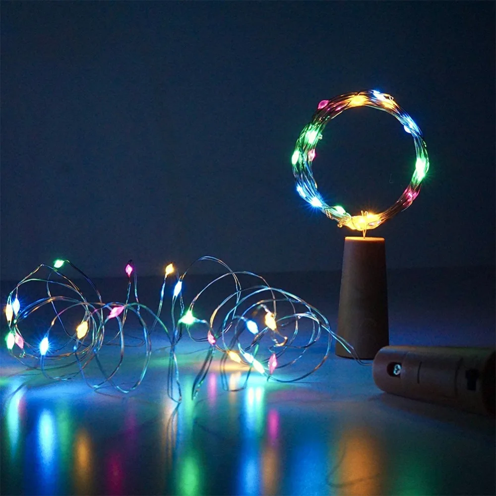 2m 20 LED Wine Bottle Lights Cork Battery Powered Garland DIY  String Lights For Party Decoracion 3pcs 8