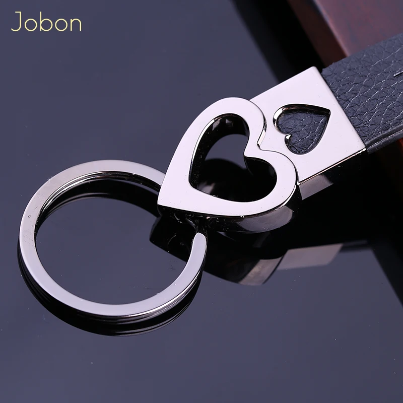 Jobon женские автомобильные брелки кожаные в форме сердца цвета розового золота