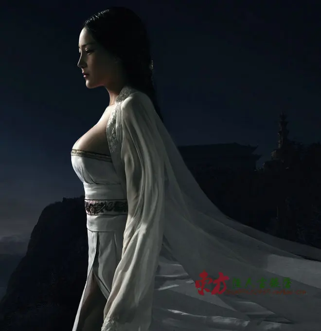 

Tong Que Tai White Sexy Cosplay Hanfu for Three Kingdomes Tang Hanfu