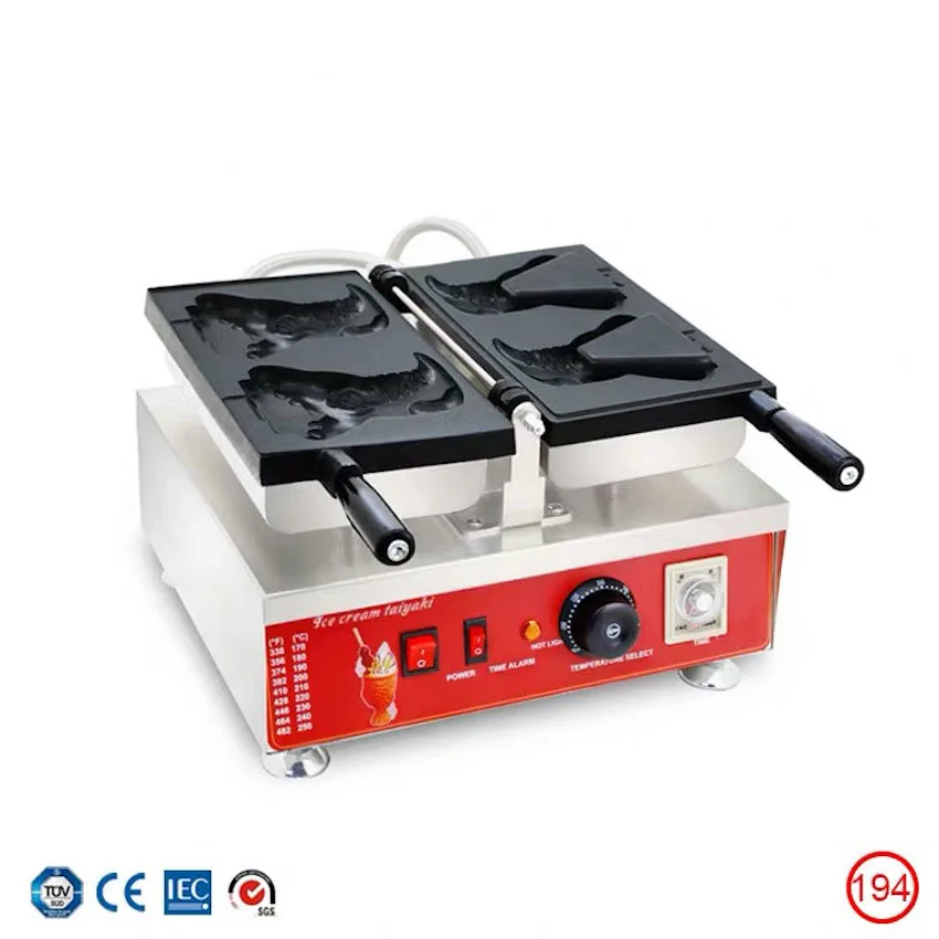 

Commercial Crocodile Shaped Taiyaki Maker Open Mouth Ice Cream Taiyaki Maker Cartoon Waffle Cone Machine Coffee Shop Equipment