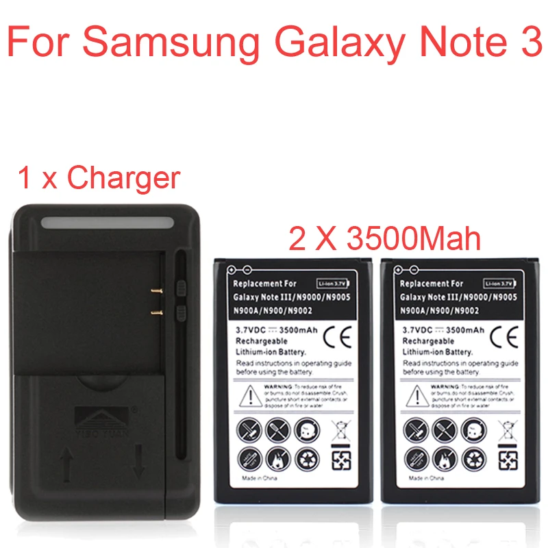 2 x 3500mah Replacement Batteria for Samsung Galaxy Note 3 III N9000 N9005 N900A N900 N9002