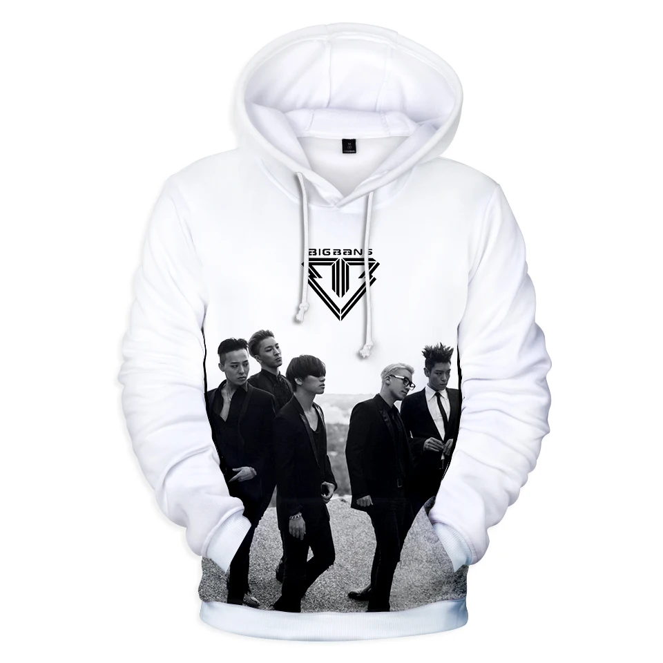 BIGBANG K-POP фанаты хип-хоп 3D толстовки с капюшоном Новая Корейская Повседневная